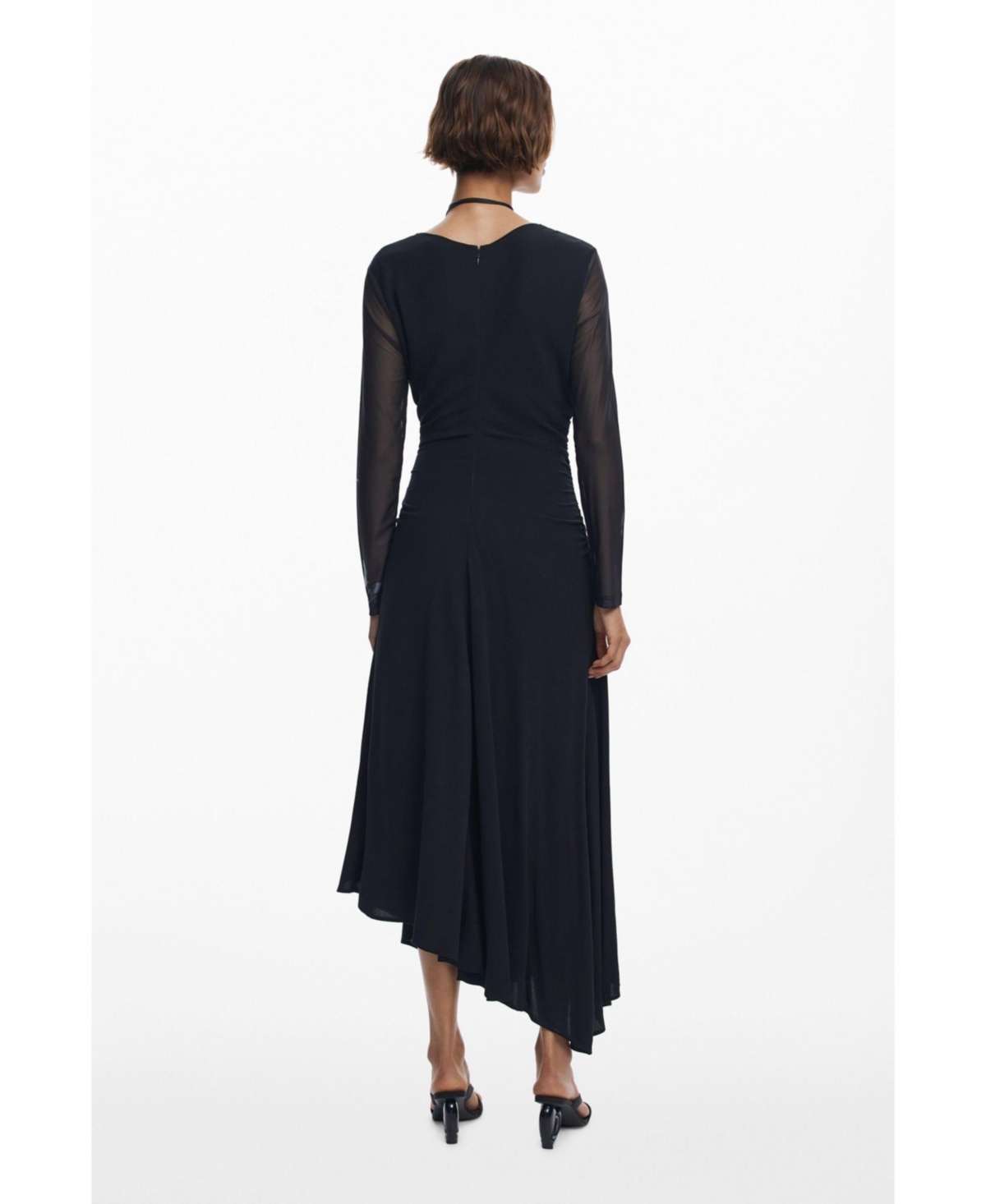 Desigual Print Long Sleeve Maxi Dress In Blue