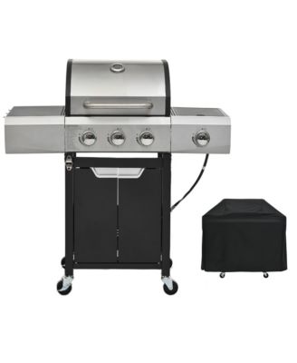 3 Burner 40,500 BTU Stainless Steel Outdoor Barbecue Gas Grillwith Side Burner and Cover