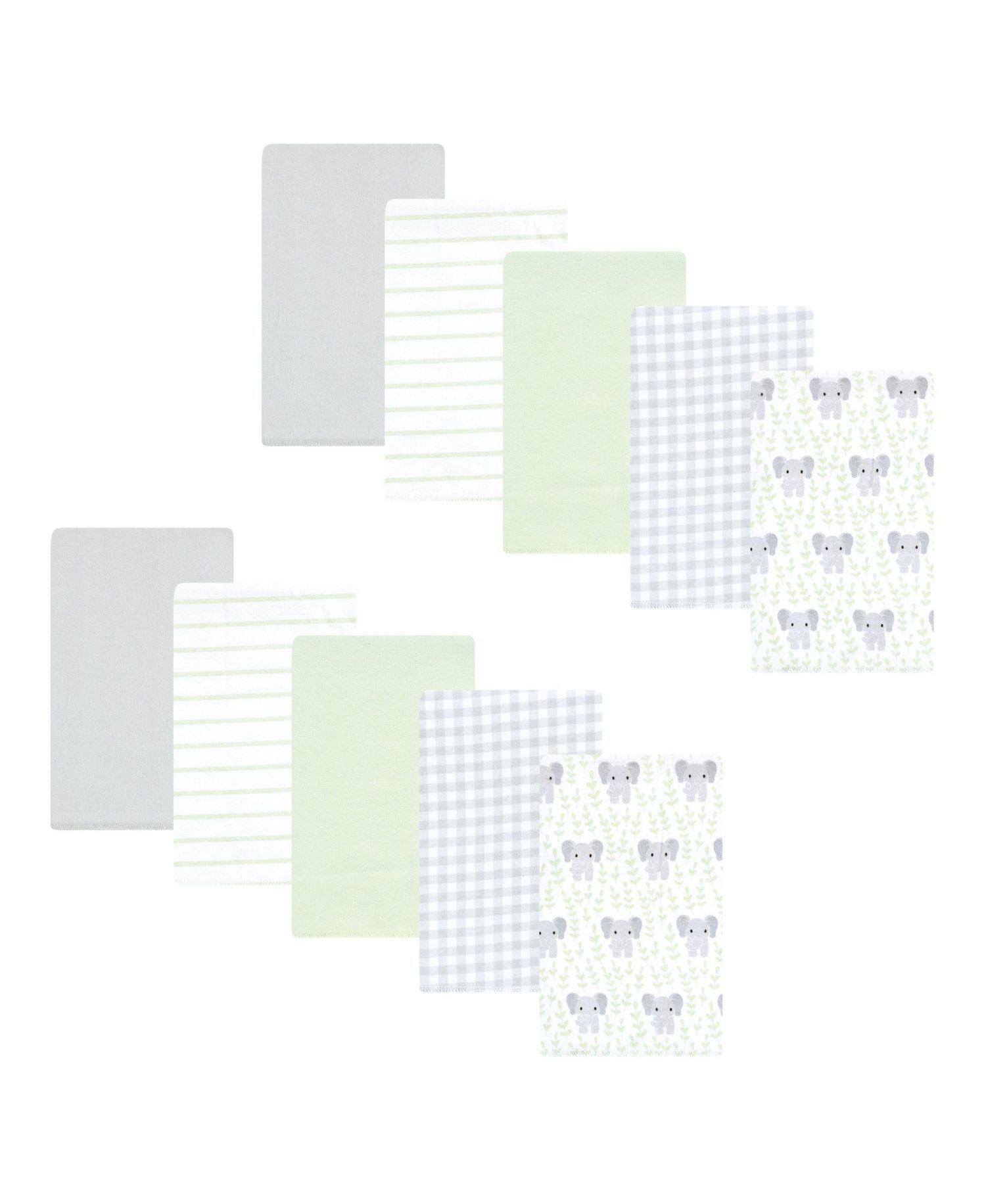 Unisex Absorbent Flannel Burp Cloths 10-Count Cotton/Poly Blend