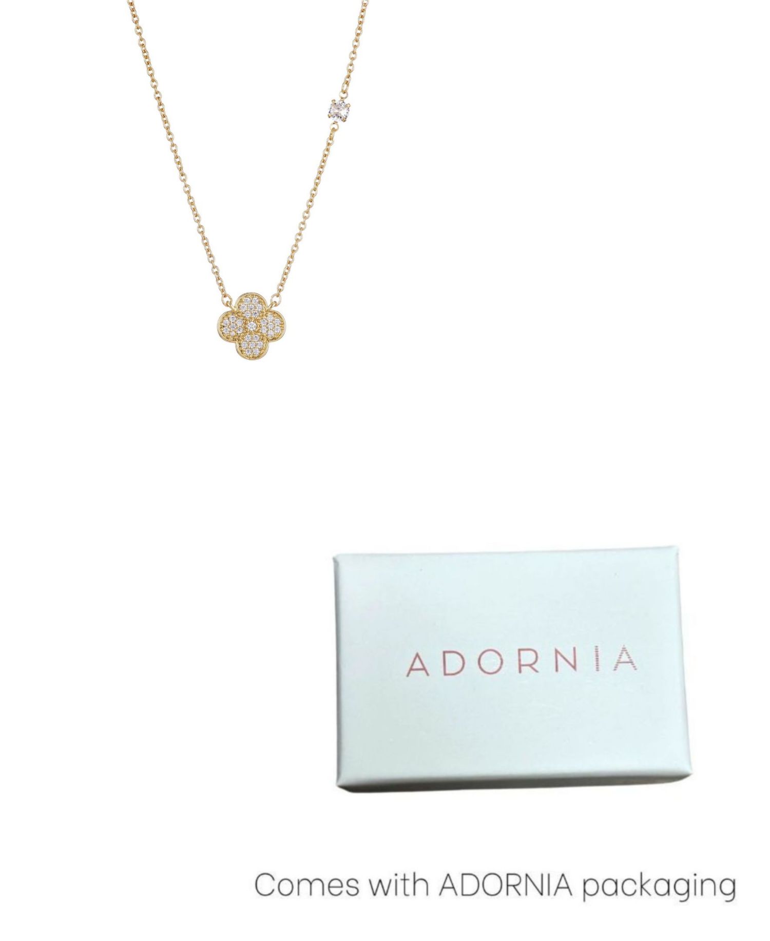 Cubic Zirconia Clover Pendant Necklace