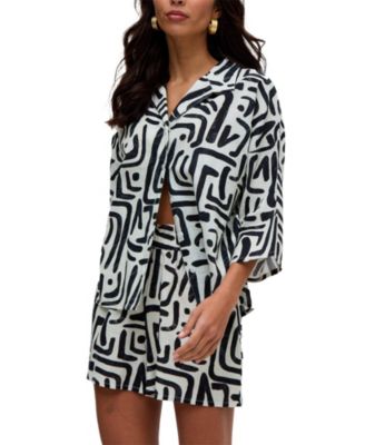 Women's Nicola Paperbag Waist Warhol Print Shorts