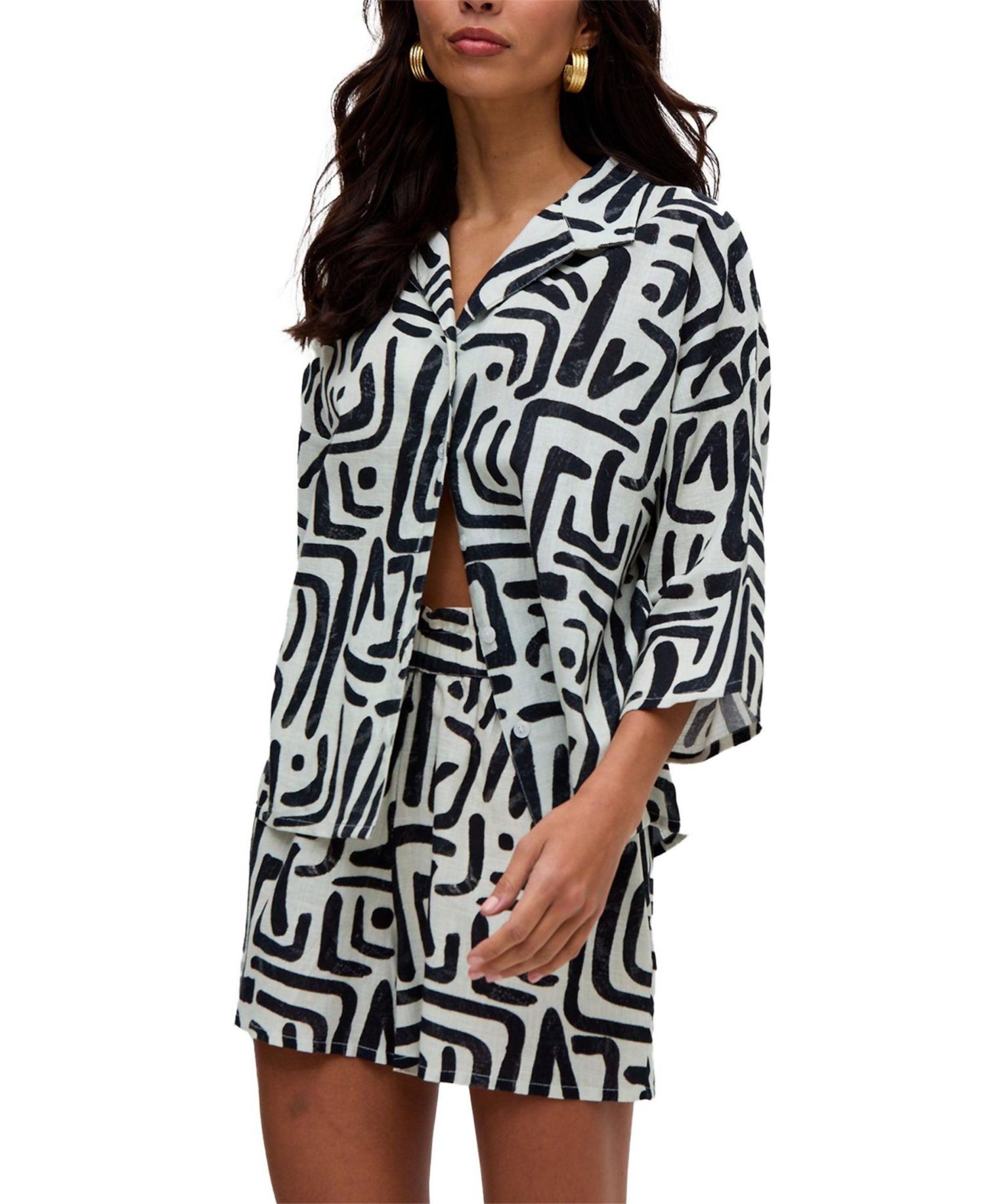 Women's Nicola Paperbag Waist Warhol Print Shorts