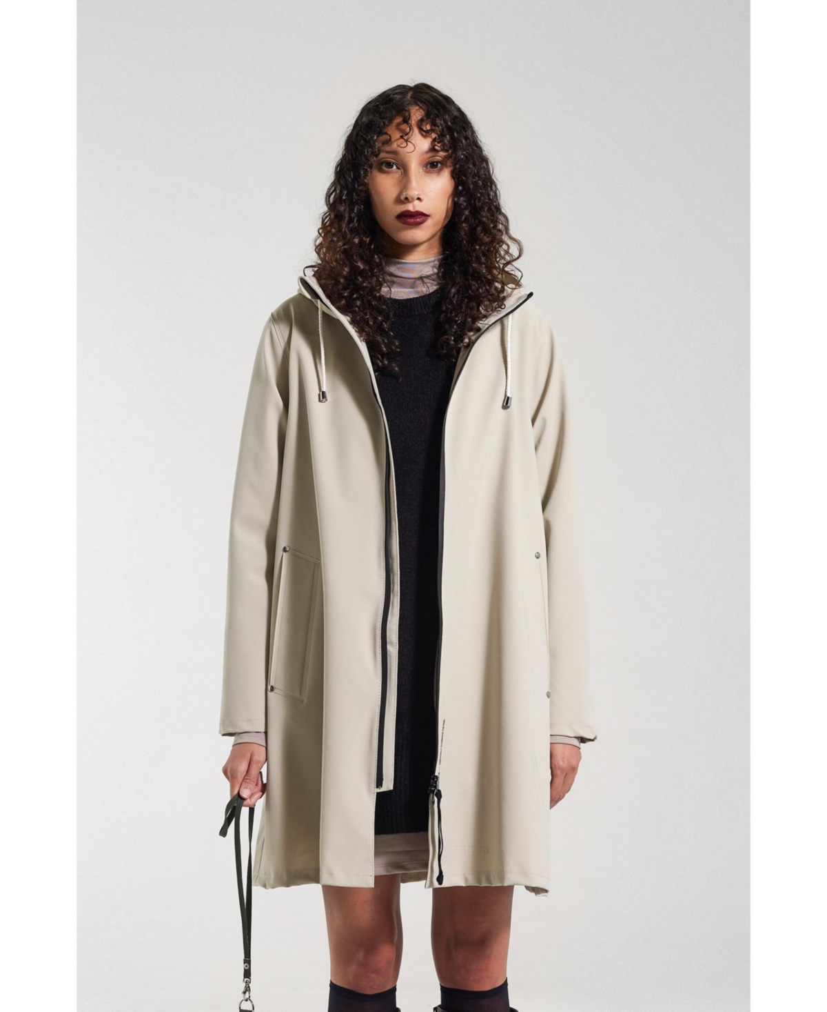 Mosebacke Hooded Long Sleeve Raincoat - Pelican