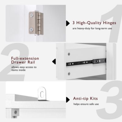 CASAINC 71" Embossed Finish Freestanding Cabinet with 2 Drawers & Multiple Shelves Pantry