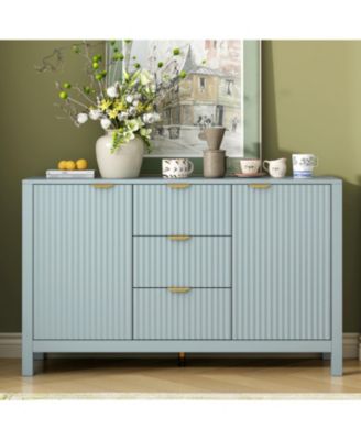 Wave Design Sideboard - Adjustable Shelves Drawers Soft-Close Doors