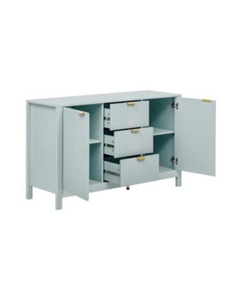 Wave Design Sideboard - Adjustable Shelves Drawers Soft-Close Doors