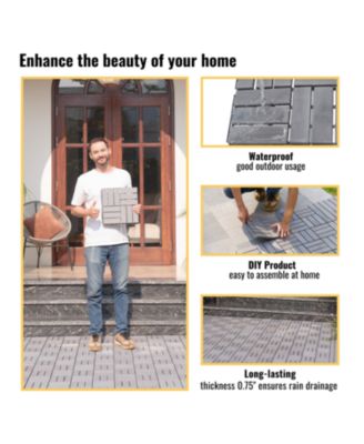 Interlocking Deck Tiles Light Gray Acacia 12"x12" (30 PCS)