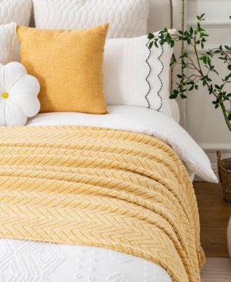 Herringbone Chenille Knit Throw, 60"x 80"