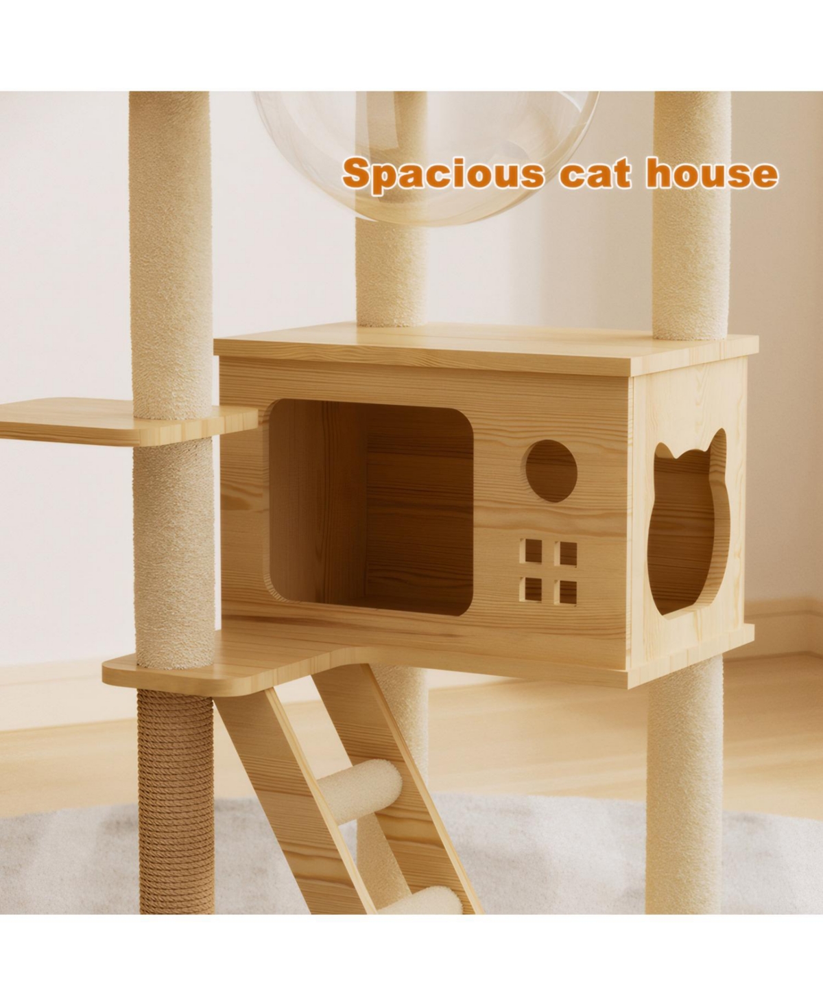 Streamdale Furniture Modern Cat Tower with Scratching Posts & Hammock