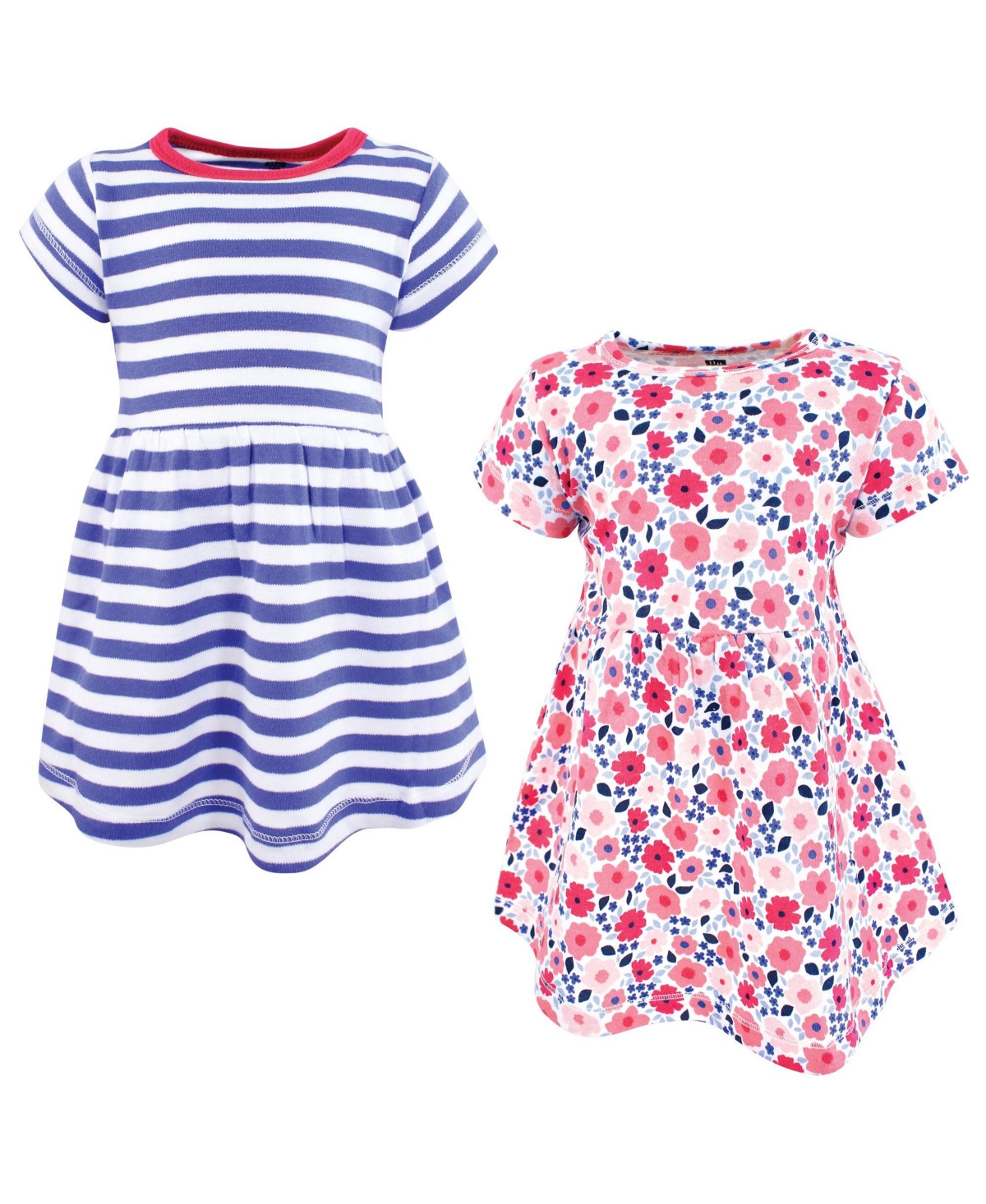 Hudson Baby Baby Girls Hudson Twin Dress Pack - Blue pink flowers
