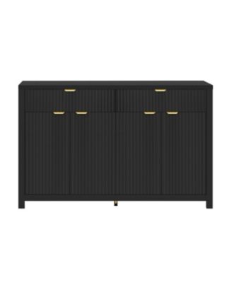 Wave-Pattern Sideboard Cabinet