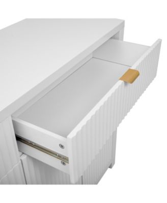 Wave-Pattern Sideboard Cabinet