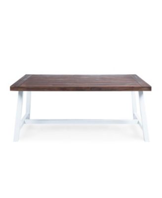 Streamdale Acacia Wood Outdoor Dining Table - Light Grey & Black