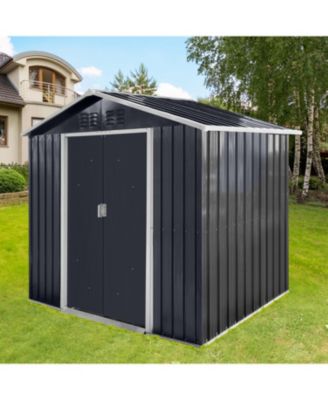 Metal garden sheds 7ftx4.3ft outdoor storage sheds Coal Grey with window