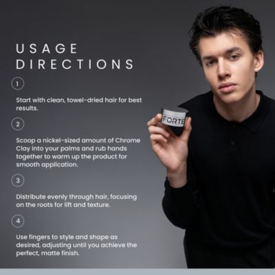 Chrome Clay — Strong Hold, Matte Finish Hair Styling Clay, 2.5 oz.