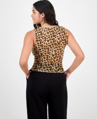 Women's Printed Asymmetrical-Ruched Tank, Macy's Exclusive