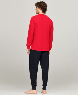 Men's Waffle-Knit Long-Sleeve Crewneck Top