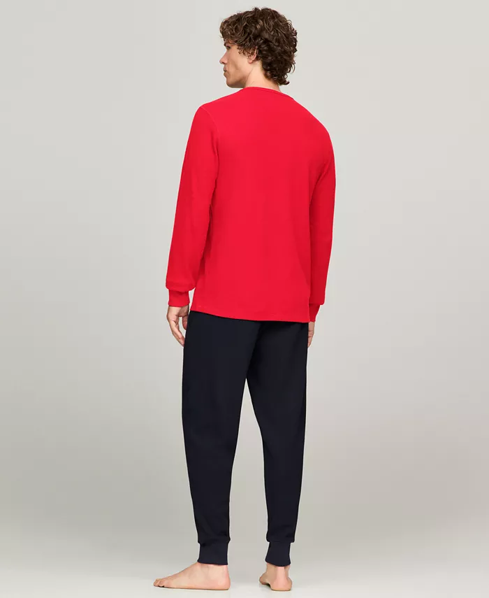 Men's Waffle-Knit Long-Sleeve Crewneck Thermal Top - thumbnail 2