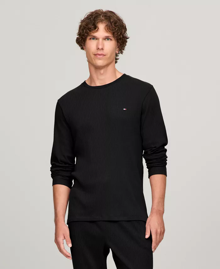Men's Ribbed Long-Sleeve Pajama Shirt