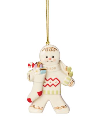 Lenox - 2025 Gingerbread with Stocking Ornament