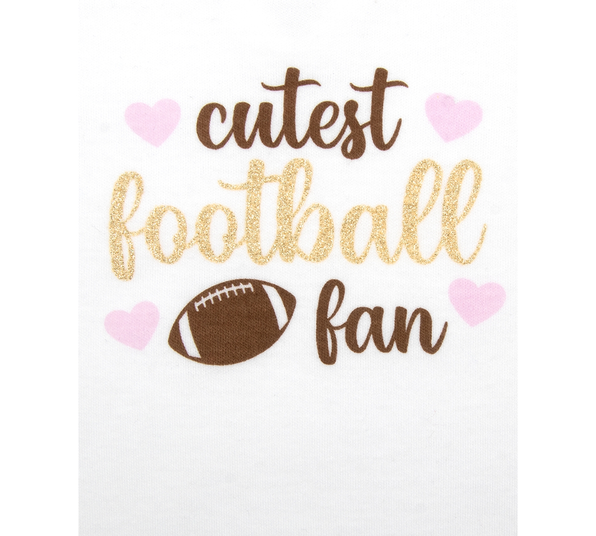 Baby Essentials Baby Girls Cutest Football Fan Bodysuit, Headband & Flare Pants, 3 Piece Set In Pink