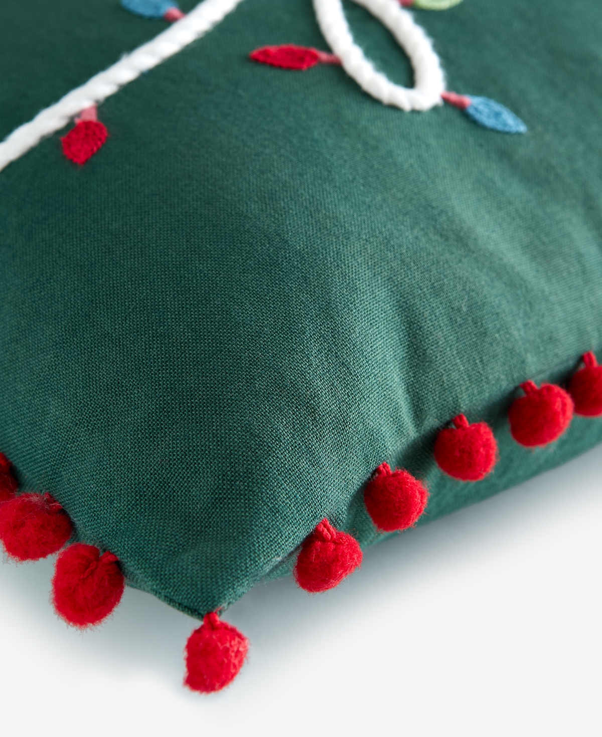 Holiday Lane Holly Jolly Decorative Pillow, 18" X 18", Exclusively For Macy's In Green