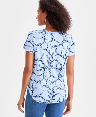 Women's Printed Crewneck Short-Sleeve T-Shirt, Macy's Exclusive