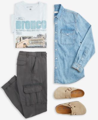 Sun + Stone Sun Stone Mens Marshall Western Shirt Ford Bronco Ride Regular Fit Graphic T Shirt Morrison Straight In Multi