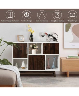 Wood Display Sideboard Storage Cabinet with Storage Compartments