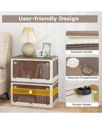 3-Pack Stackable Storage Bins with Lids with 5 Opening Ways