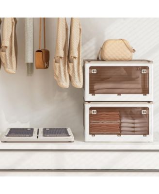 3-Pack Stackable Storage Bins with Lids with 5 Opening Ways