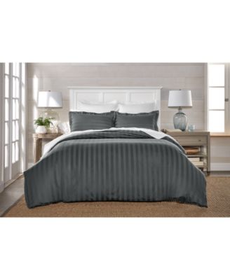 1.5" Stripe 550 Thread Count 100% Cotton 3-Pc. Comforter Set, King, Exclusively at Macy's