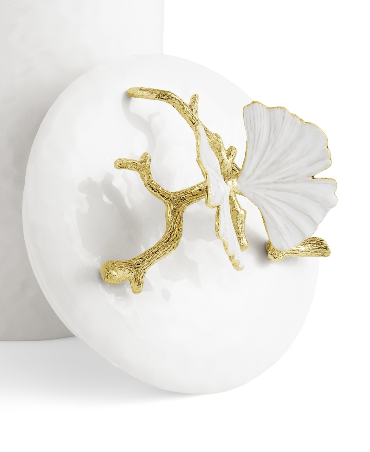 Michael Aram Butterfly Ginkgo Gold Small Porcelain Canister In White