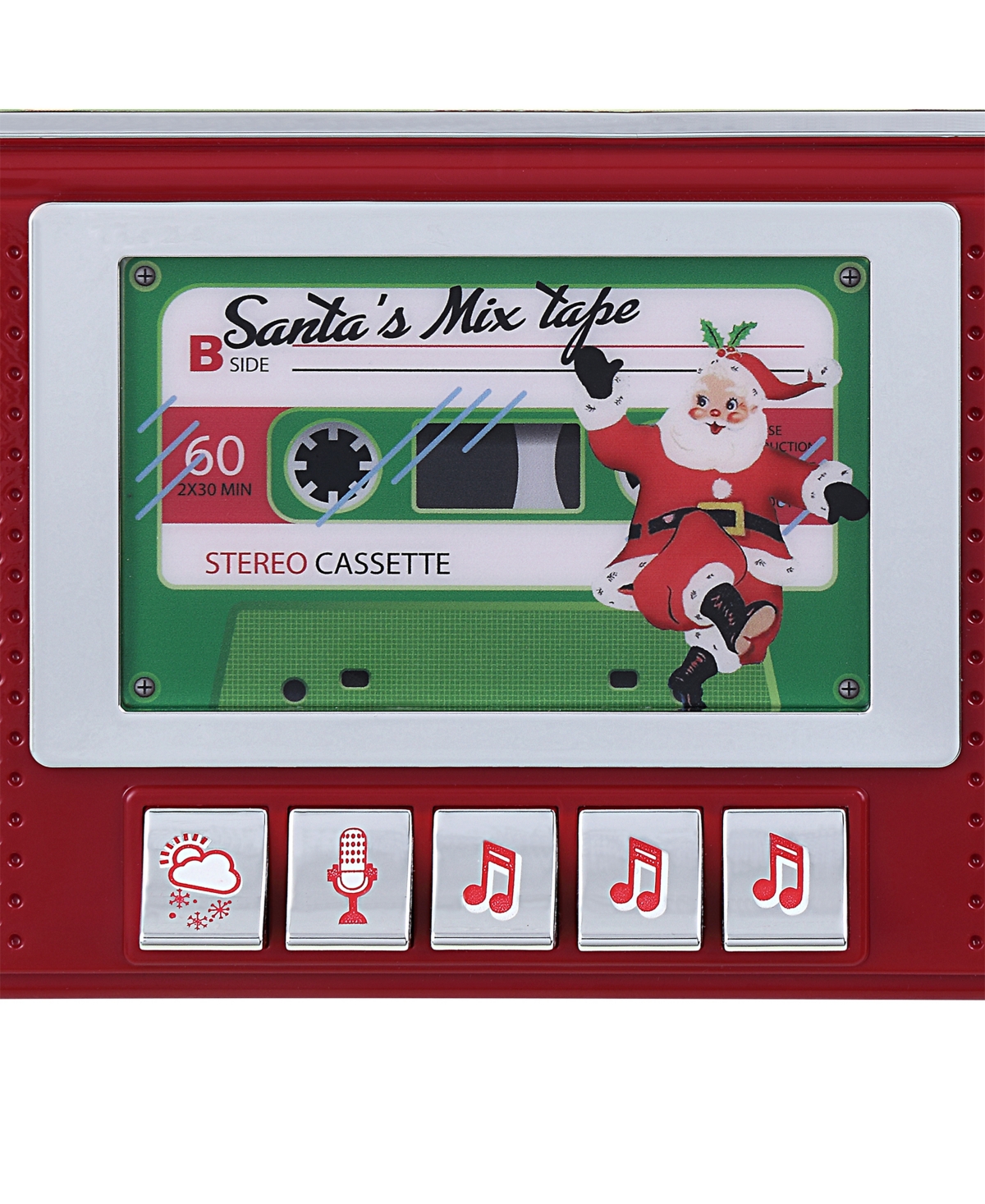 Mr. Christmas 7" Santa's Boom Box Radio In Red