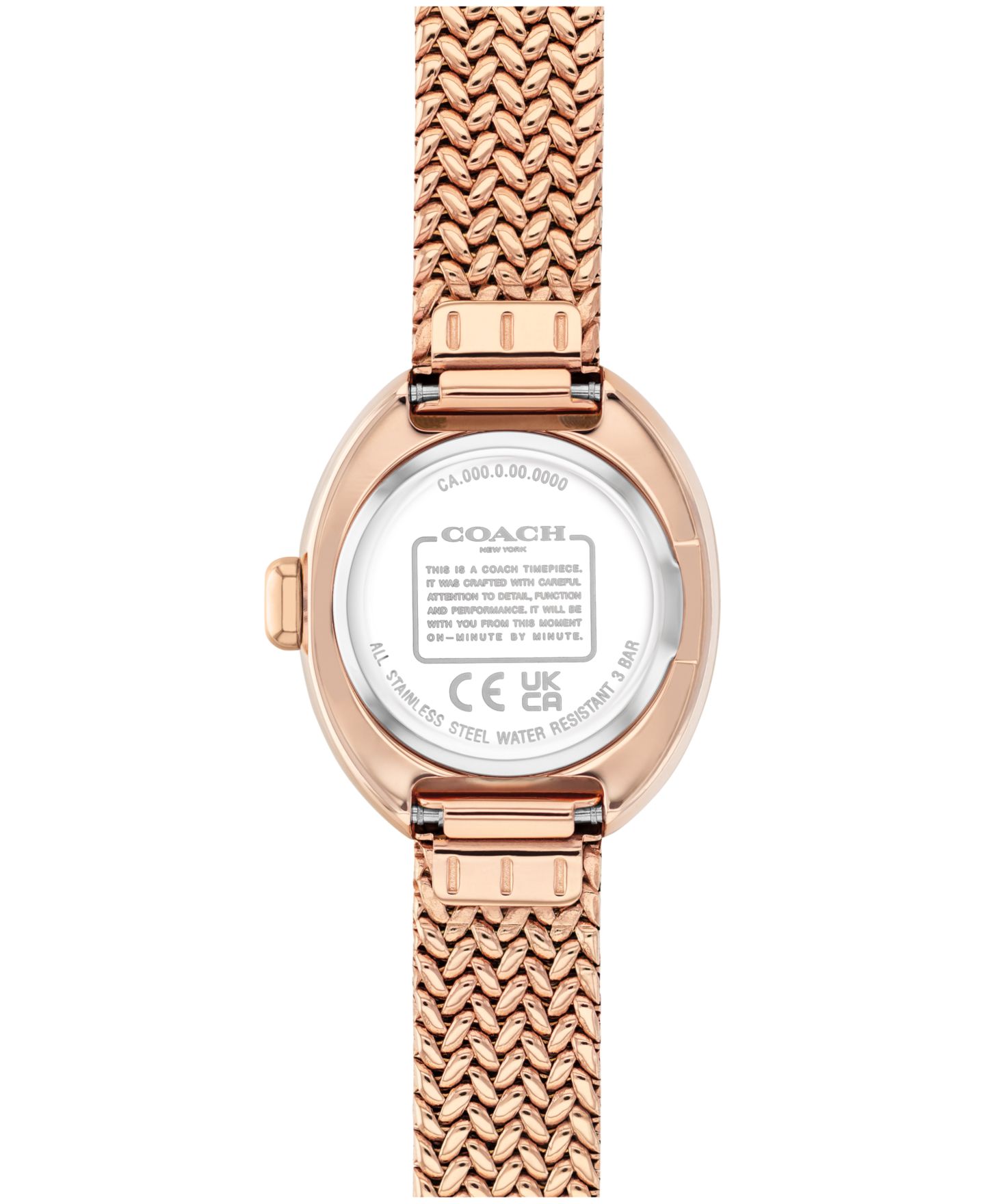 Женские часы COACH Sammy Rose Gold Tone Stainless Steel Mesh Bracelet Watch, 22.5mm — фото 2