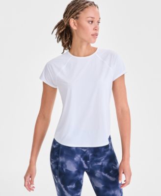 Women's Relaxed Crewneck Perforated T-Shirt, Macy's Exclusive 