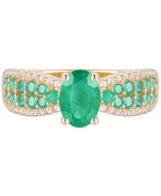 Gemstone (1-1/10 ct. t.w.) & Diamond (1/5 ct. t.w) Oval Ring in 14k Gold