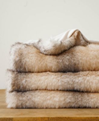 Luxury Tipped Faux Fur Throw, 60"x 80"