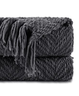 Herringbone Chenille Knit Throw, 60"x 80"