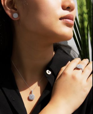 Diamond Cluster Pendant 18" Necklace (2 ct. t.w.) in 14k White Gold or 14k Yellow Gold, Exclusively at Macy's