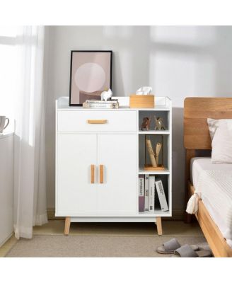Floor Storage Cabinet Free Standing Cupboard Chest with 1 Drawer
