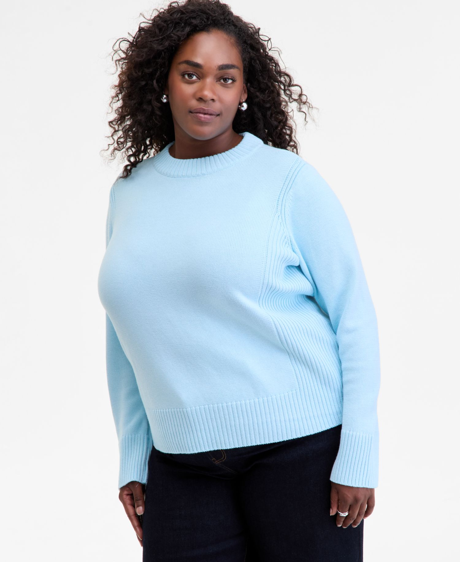 Trendy Plus Size High-Neck Sweater
