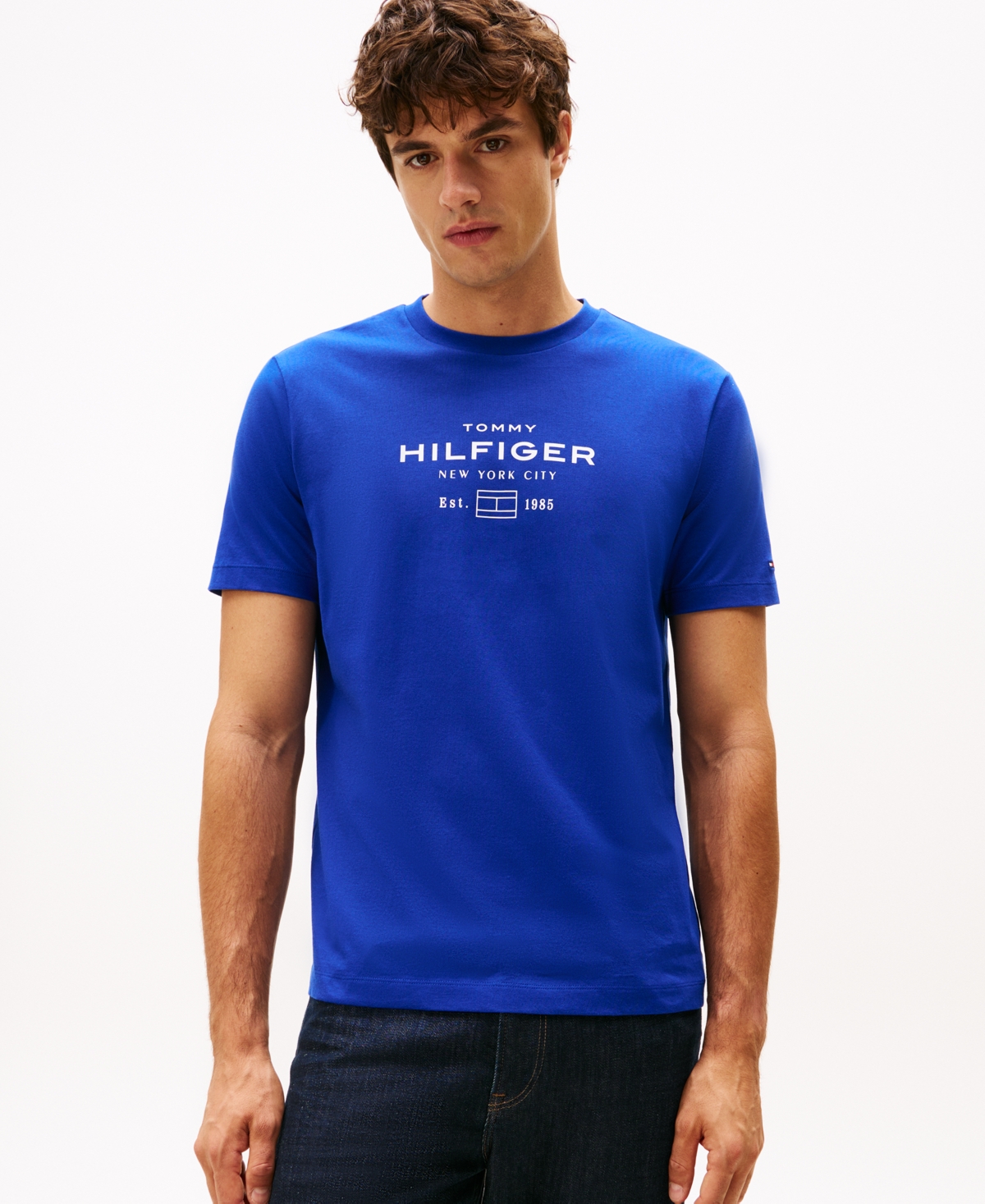 Tommy Hilfiger Hilfiger Men's Logo T-shirt In Blue
