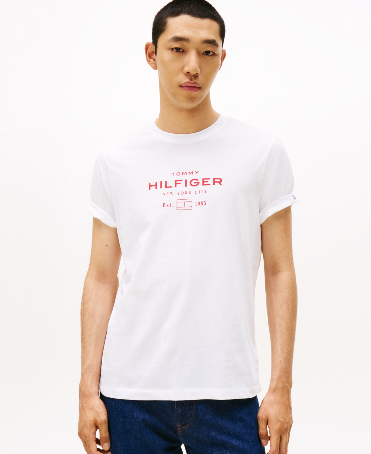 Tommy Hilfiger Hilfiger Men's Logo T-shirt In White