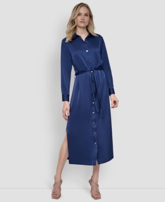 DKNY - Women's Collared Long-Sleeve Shirtdress