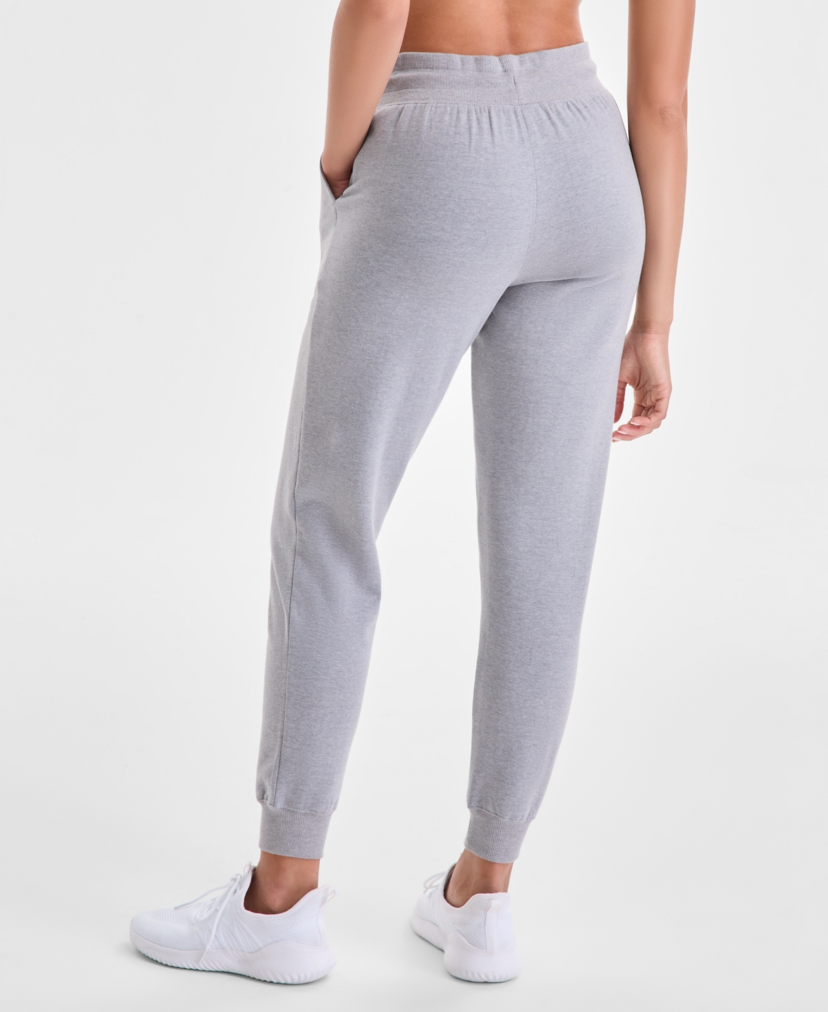 Id Ideology Women's Relaxed High-Rise Heathered Fleece Joggers, Macy's Exclusive
