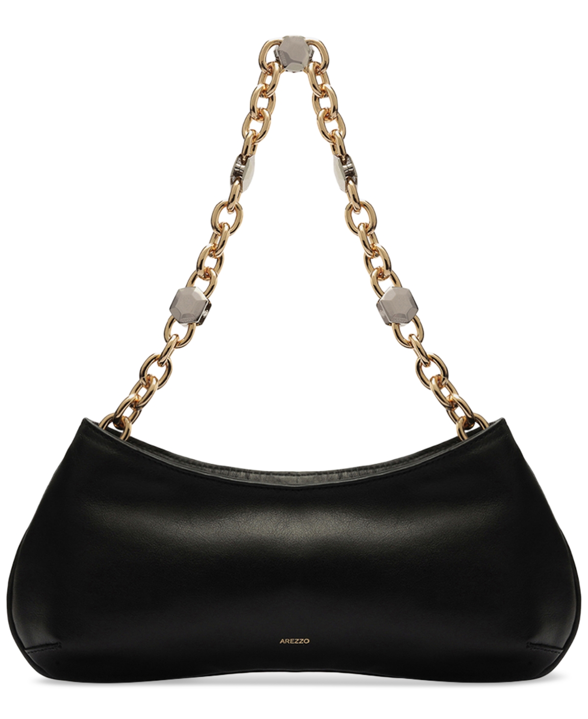 Arezzo Luna Small Leather Baguette In Black