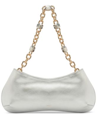 Arezzo - Medium Leather Chain Pouch Handle Baguette Bag