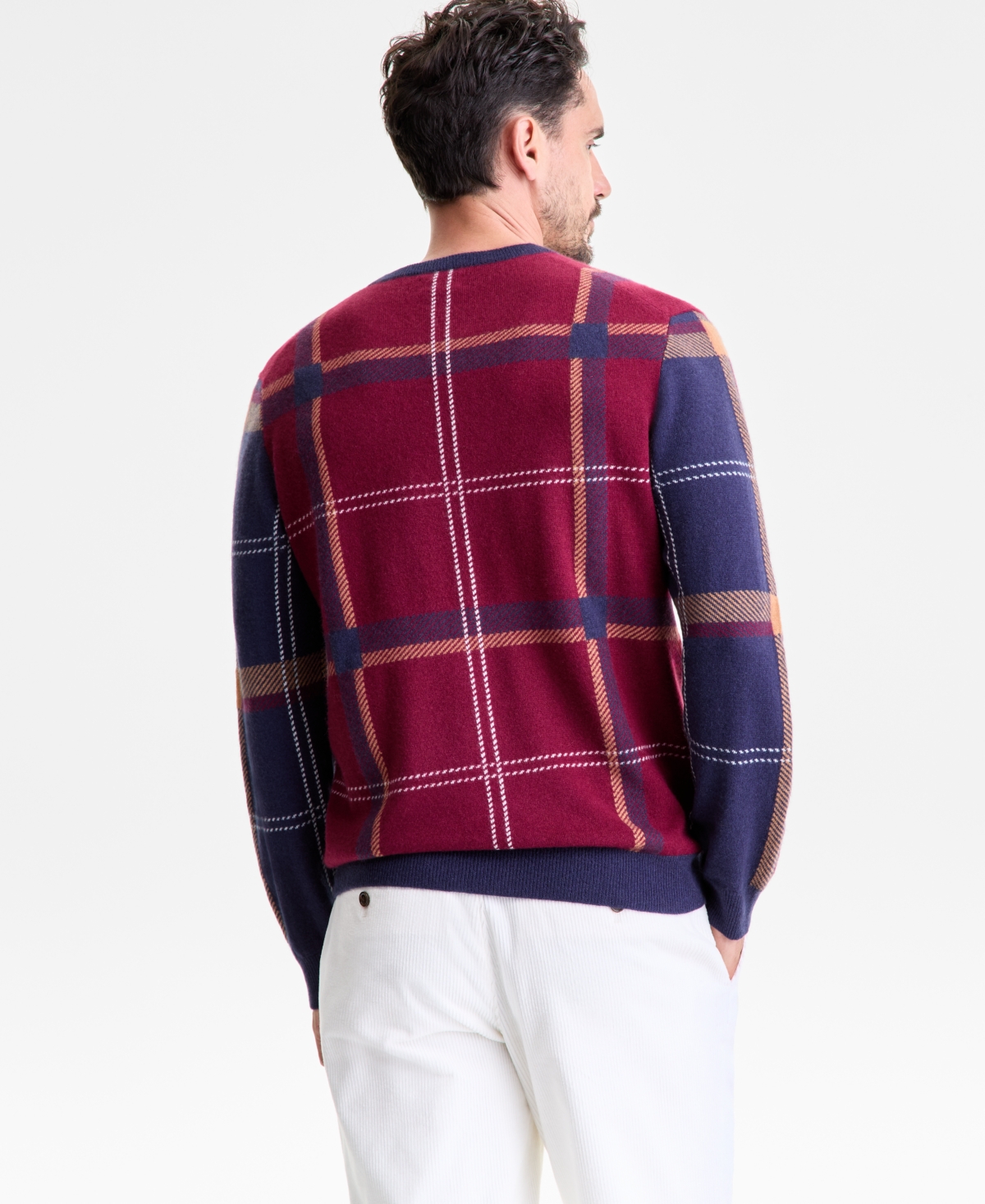 Club Room Men's Patrick Regular-fit Plaid 100% Cashmere Sweater, Macy's Exclusive In Multi