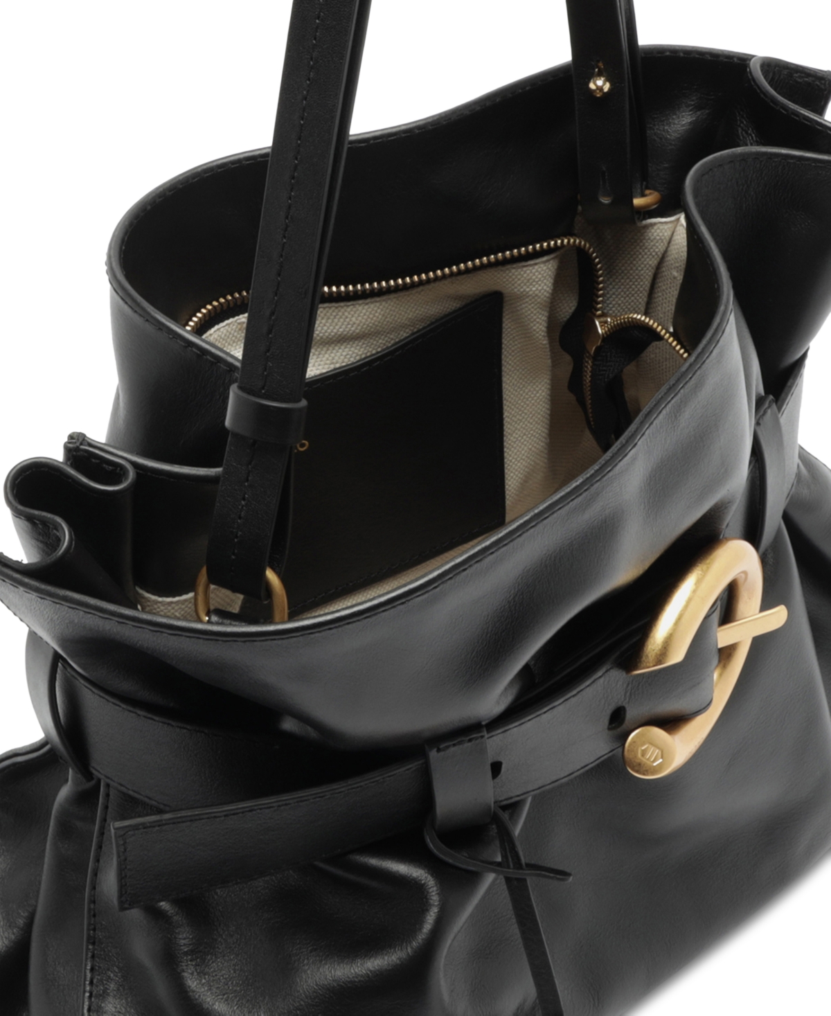 Arezzo Rivera Medium Leather Clutch In Black